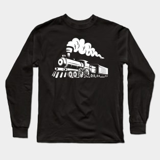 Steam Locomotive - Railroad Engine Railway Station Train Long Sleeve T-Shirt